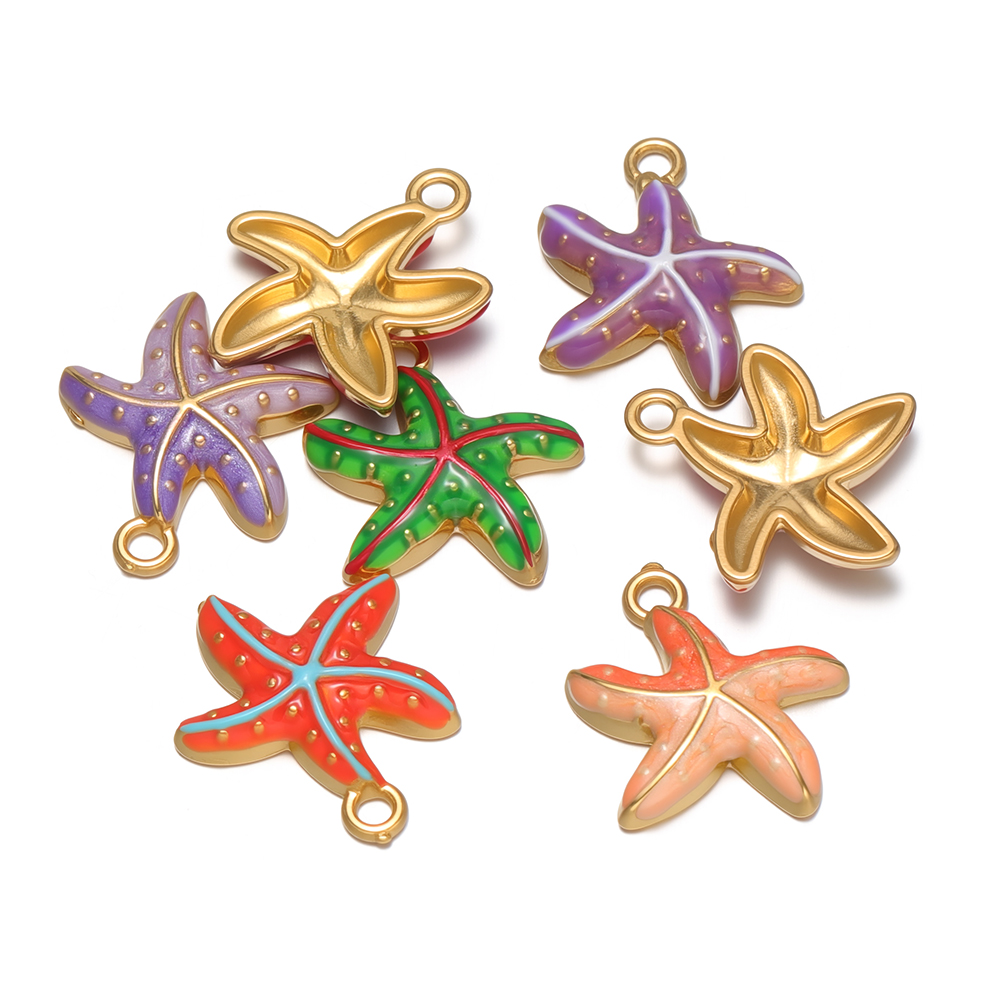 Jewelry Making For Kids - 5 Breloques Étoile de Mer Rose