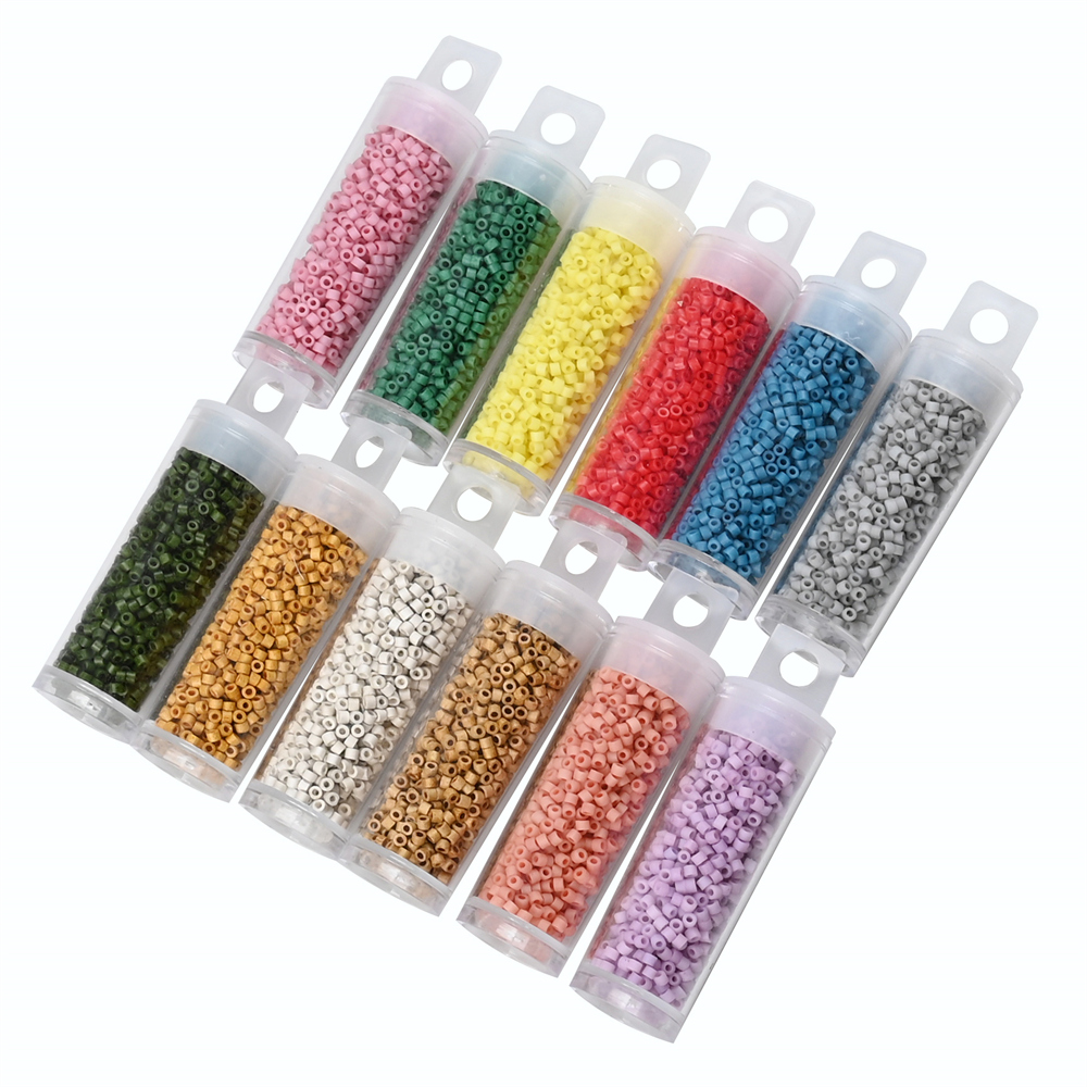 Seed Bead Tube - Petites perles de verre givrées japonaises,