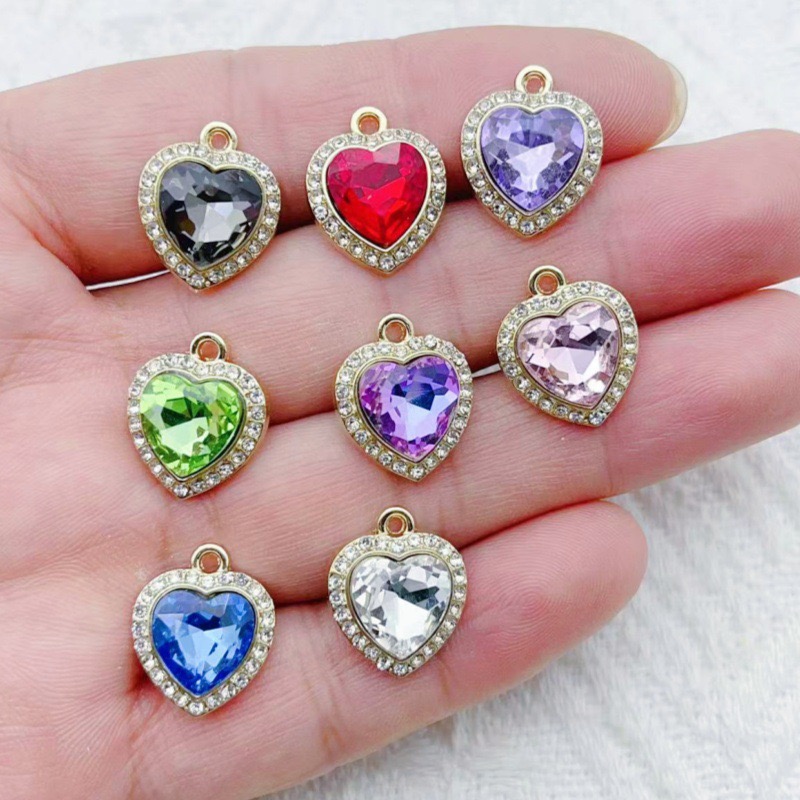 Jewelry Making Pendants - Pendentif en forme de cœur incrusté