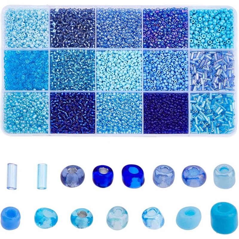 Seed Bead Tube - 15000 pièces 15 Styles de perles