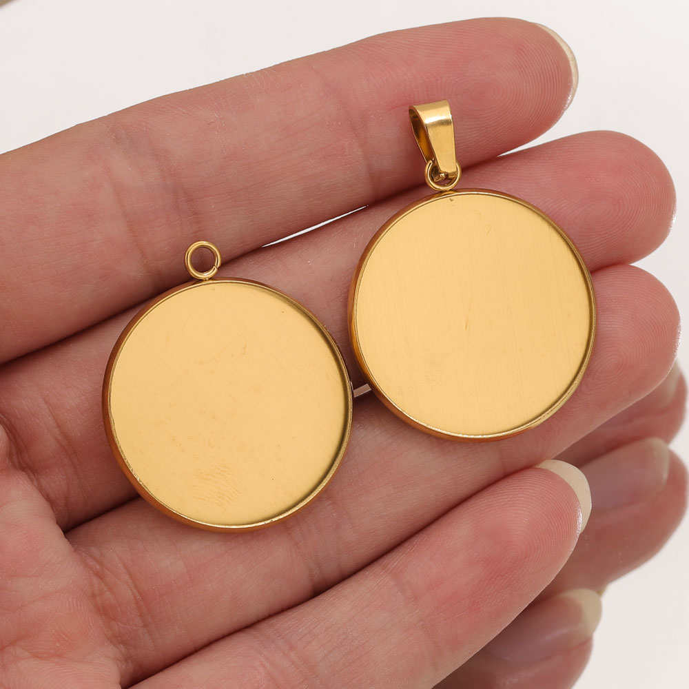 Jewelry Making With Resin - Pendentifs dorés en acier inoxydable, Base