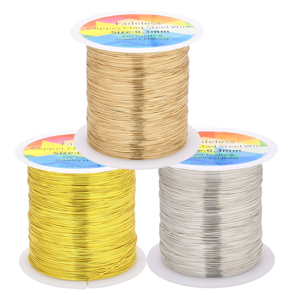 Jewelry Making Thread - Fil d'acier plaqué cuivre sans décoloration,