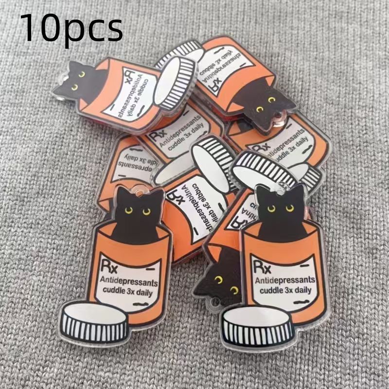 Pendentif chat en acrylique, 1 - Jewelry Making Pendants avis et prix