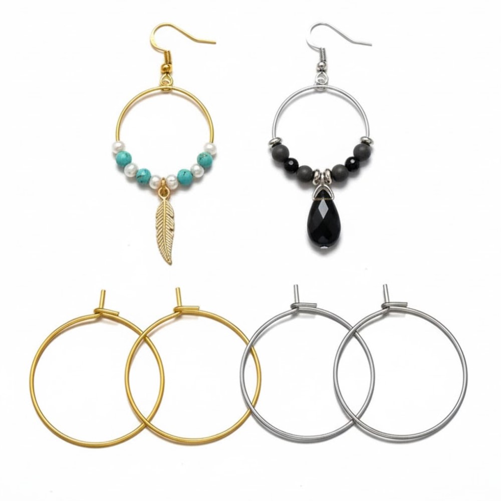 50 pièces de cerceaux d'oreill - Jewelry Making Hoops avis et prix