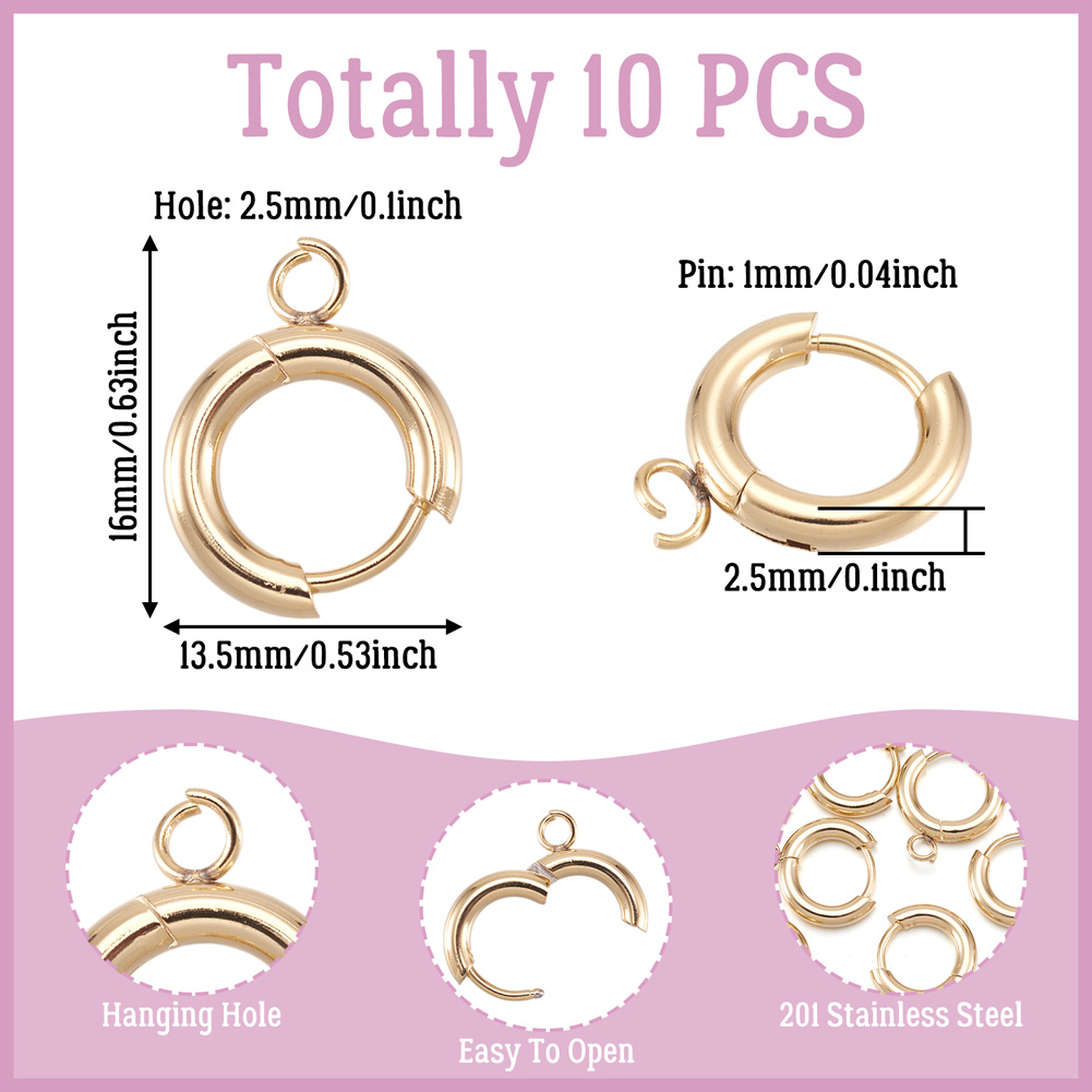 10 crochets d'oreille ronds en - Jewelry Making Hoops avis et prix