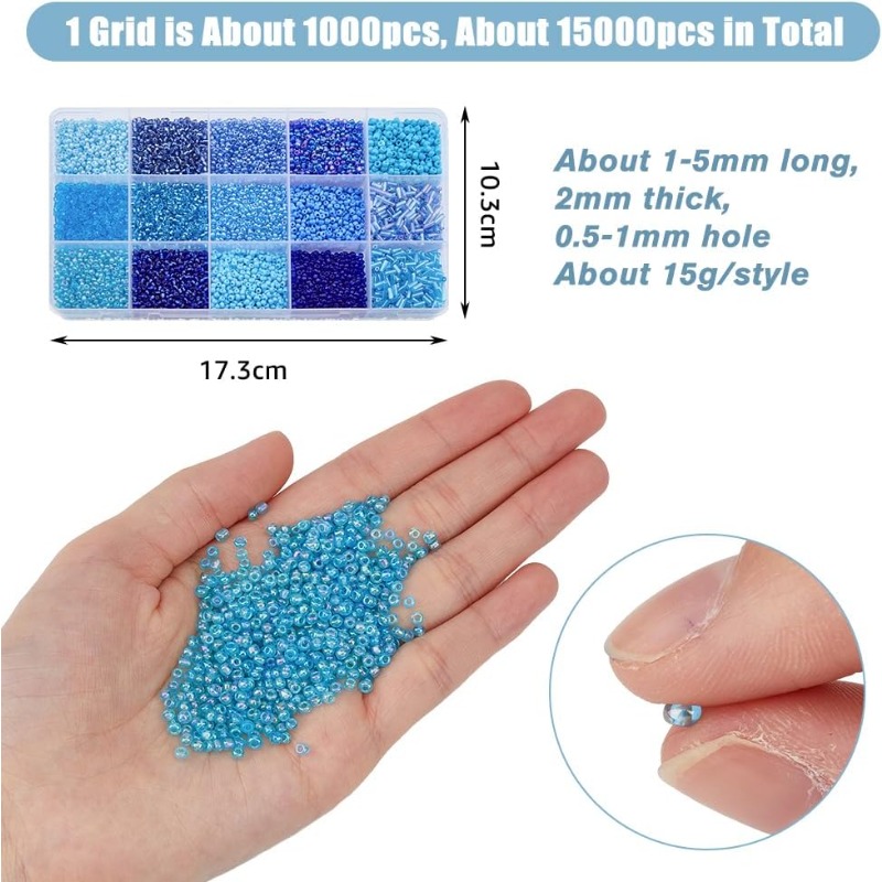 15000 pièces 15 Styles de perl - Seed Bead Tube avis et prix