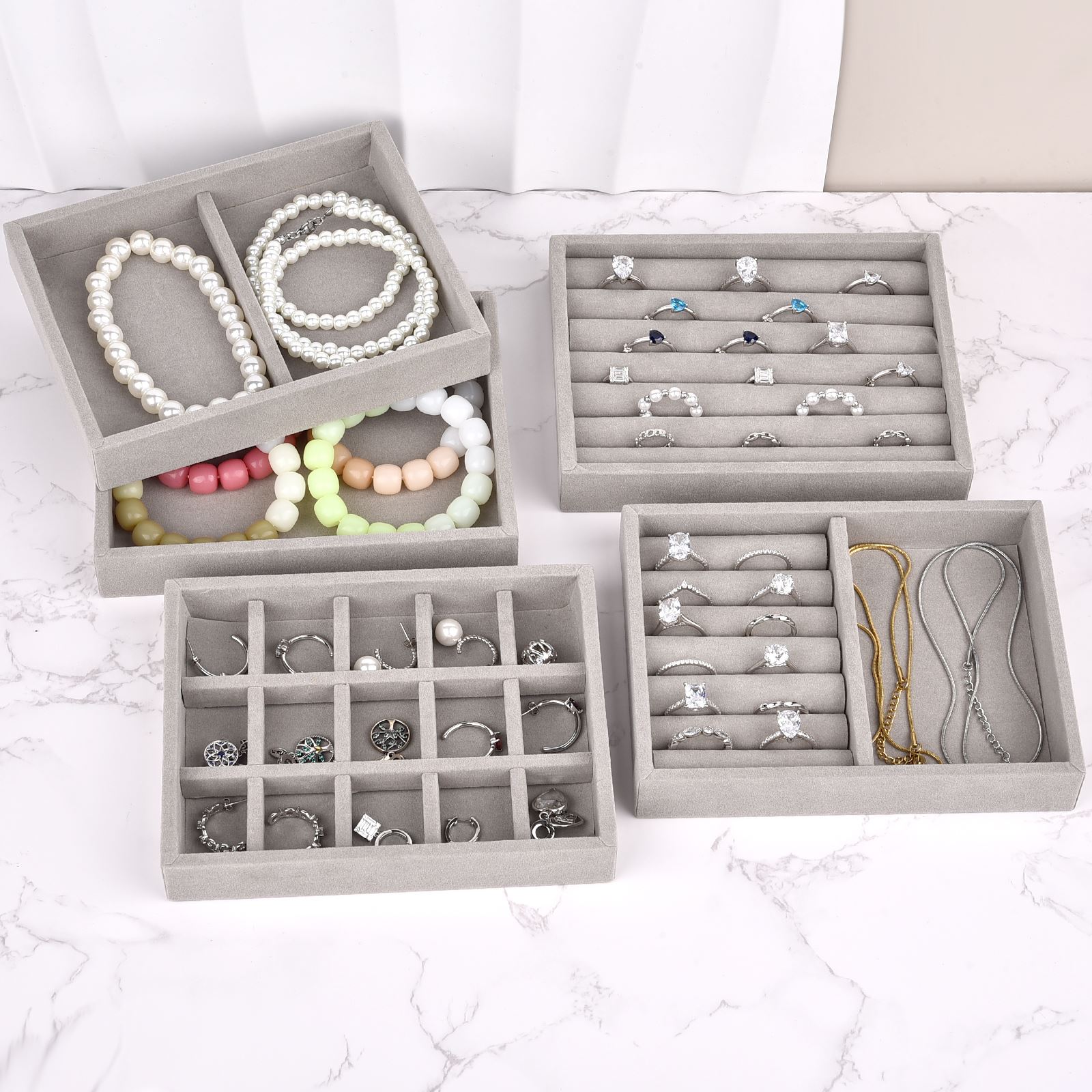Boîte à bijoux en velours, pla - Jewelry Making Organizer avis et prix