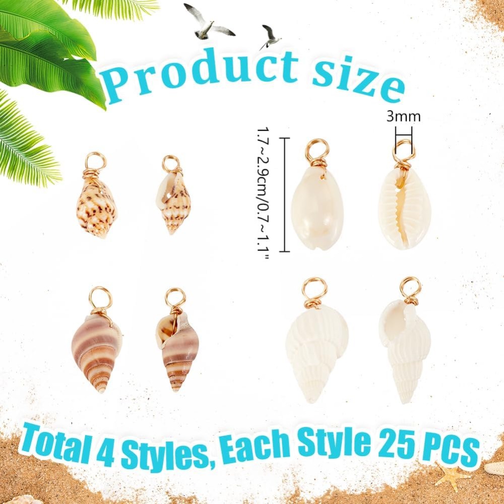 100 pièces 4 Styles coquille n - Jewelry Making Tutorial avis et prix